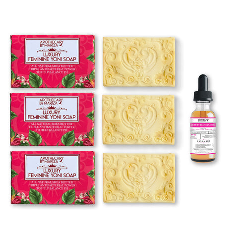 3 Luxury Yoni Soaps plus Yoni Oil Bundle - Apothecary By Mariza