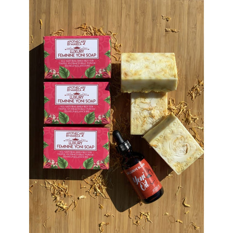 3 Luxury Yoni Soaps plus Yoni Oil Bundle - Apothecary By Mariza