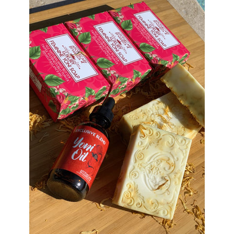 3 Luxury Yoni Soaps plus Yoni Oil Bundle - Apothecary By Mariza