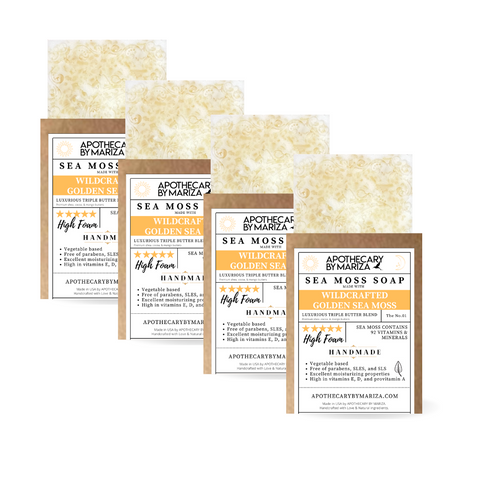Golden Irish Sea Moss Soap - 4 Pack - Apothecary By Mariza